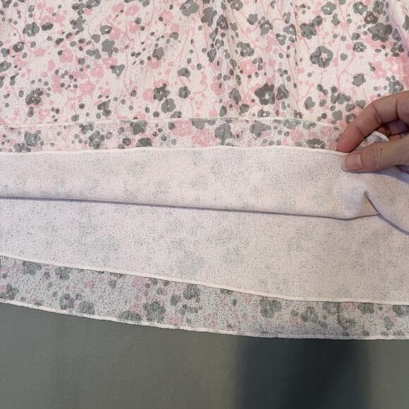 J. Jill XL Pink Floral Print Short Sleeve Top Stretch Lined - Picture 4 of 5